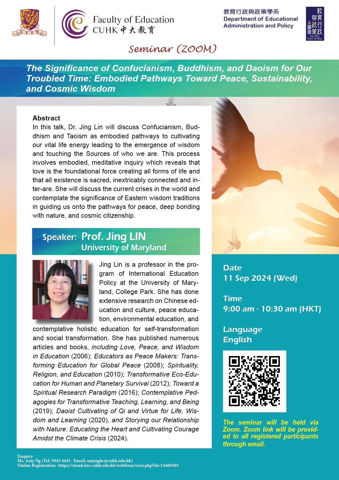 The Significance of Confucianism, Buddhism, and Daoism for Our Troubled Time: Embodied Pathways Toward Peace, Sustainability, and Cosmic Wisdom